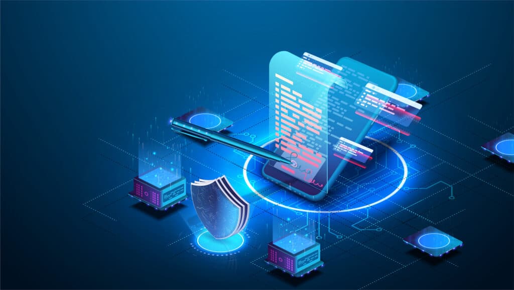 Isometric digital signature concept as metaphor for smart contracts