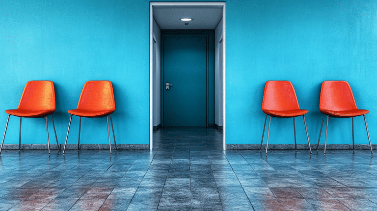 Empty chairs as metaphor for Staff reductions in times of skills shortages